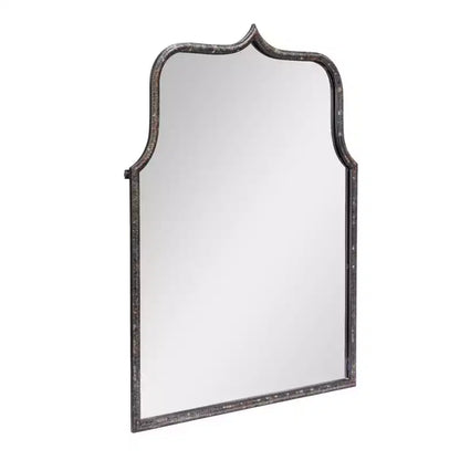 Specchio da Parete con Cornice ad Arco in Ferro – 61 cm L x 80 cm A, Montaggio a Parete