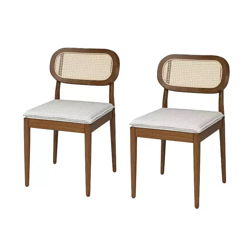 Hartmut Modern Ratten Dining Chair with Solid Wood Legs ART OF LIVING DESIGNS