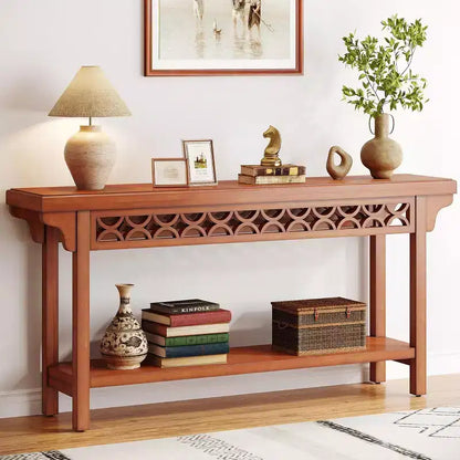 Tavolo Consolle Rustico in Legno Massello da 180 cm con Contenitore Integrato – Ingresso e Corridoio