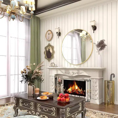 Specchio da parete rotondo da 30" con cornice in alluminio nero – Montaggio a parete